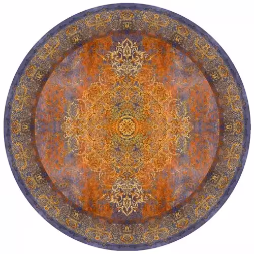 فرش ورساچه گرد کد 300403 بنفش 1200 شانه