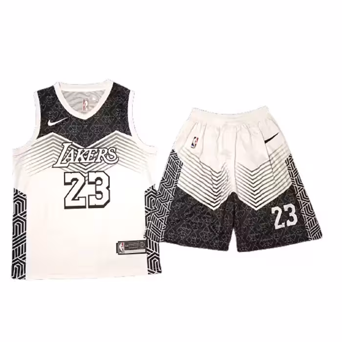 پیراهن شورت بسکتبالی لس آنجلس لیکرز سفید مشکی 2026