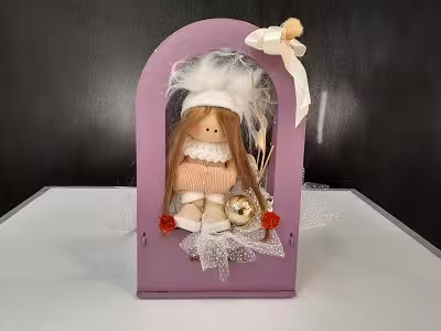 باکس چوبی کادویی عروسک روسی دختر قهوه ای