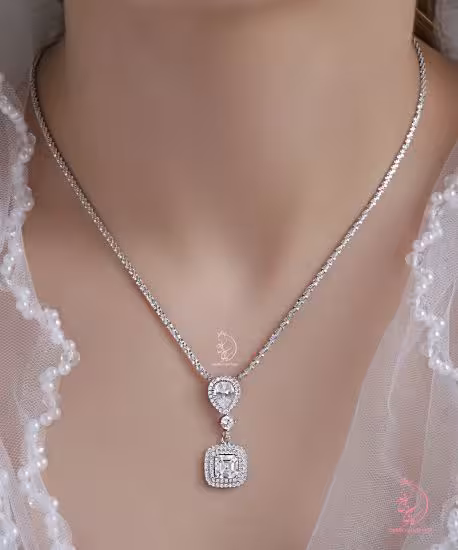 💎نیم ست  جواهري نقره عیار 925 با نگینهای بسیار درخشان(N_4035)