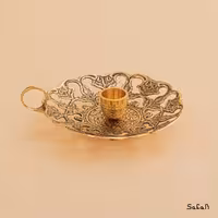 شمعدان برنجی آنتیک انگشتی مشبک جفت مدل تارا