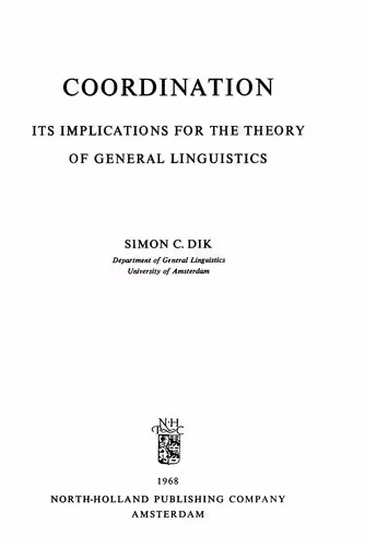 خرید و دانلود نسخه کامل کتاب Coordination: Its Implications for the Theory of General Linguistics