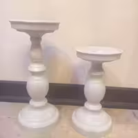 ست دو عددی جاشمعی ساده پلی استر شمع استوانه ای شمعدان