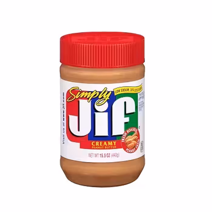 کره بادام زمینی طبیعی کرمی جیف Jif Simply وزن 440 گرم