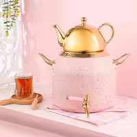 کتری قوری شیر دار 6لیتر گرانیت بژ ریور کد 5845