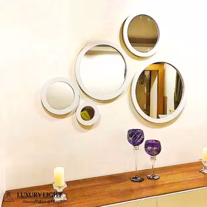 آینه دیواری دکوراتیو مدل گرد مجموعه 5 عددی