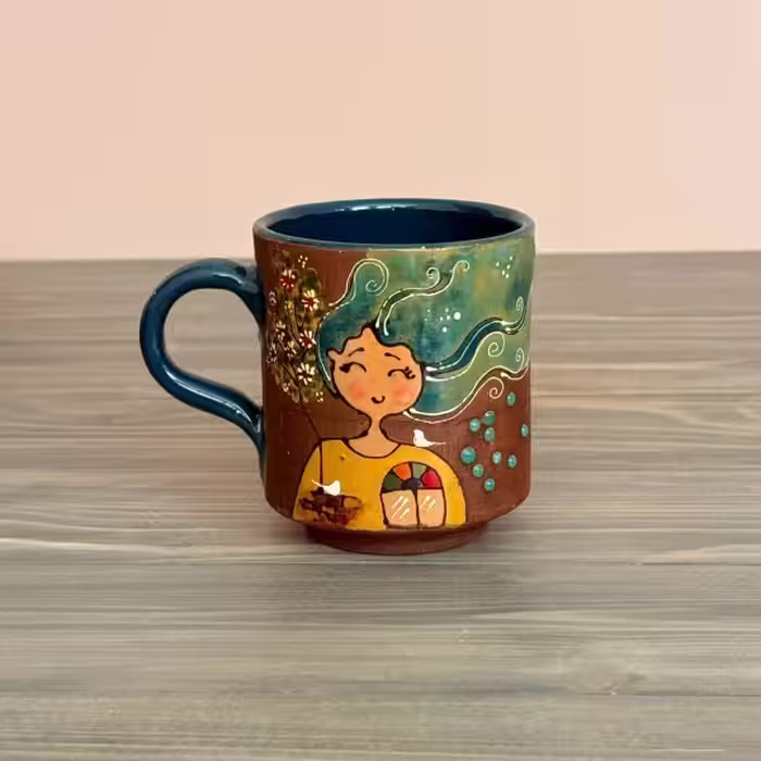 ماگ رنگین گلس طرح شش