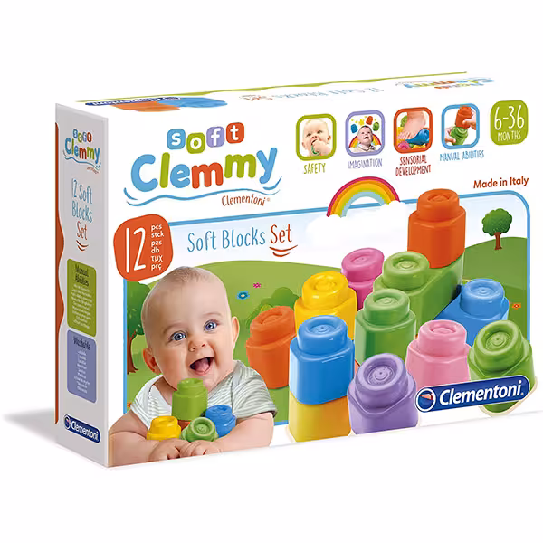 ست بلاک ساختنی سیلیکونی Clementoni مدل Soft Blocks Set