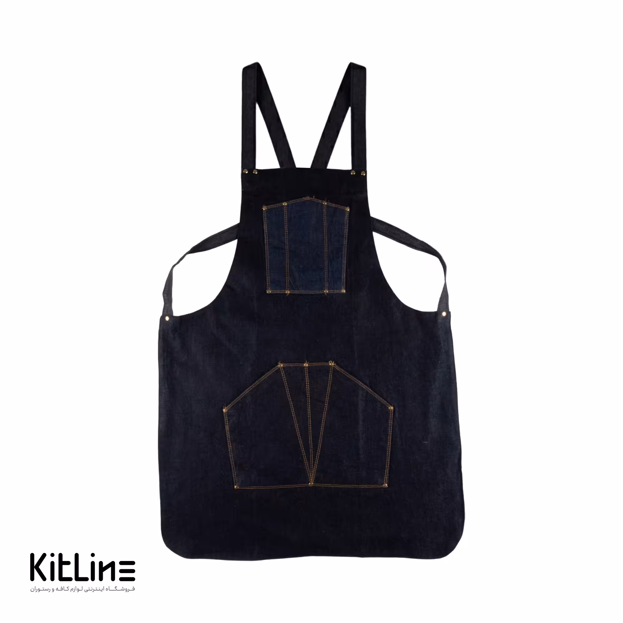 پیشبند جین بلند 7 جیب طرح صدف تک فرم مدل کاترین