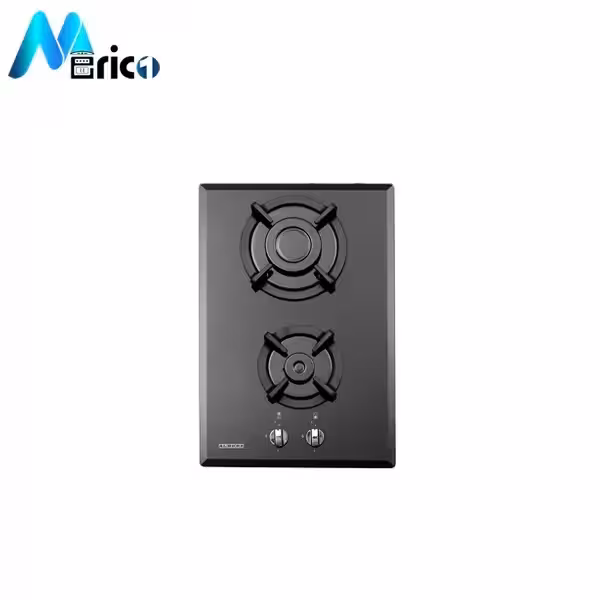 گاز رومیزی استیل البرز کد g2352 دو شعله شیشه مشکی