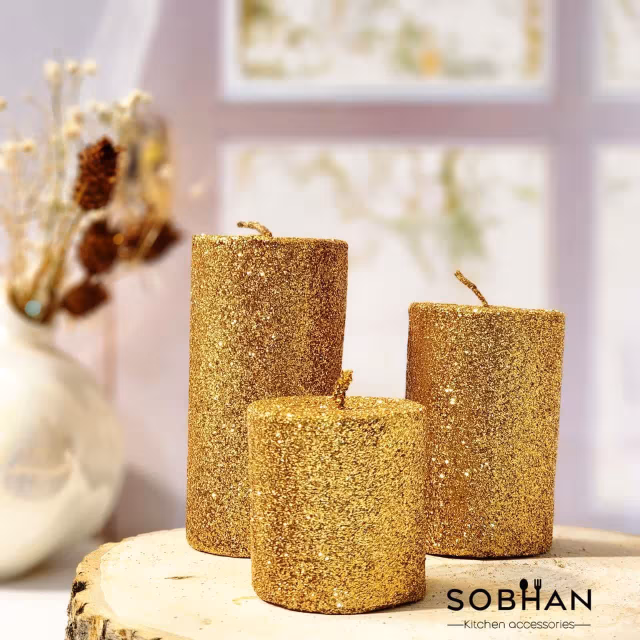 شمع  پک 3 عددی استوانه