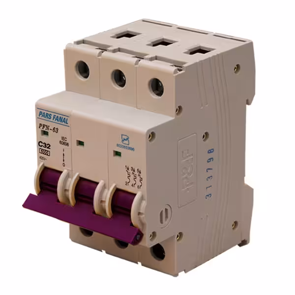 فیوز (کلید مینیاتوری) سه فاز (6KA) 32A پارس فانال