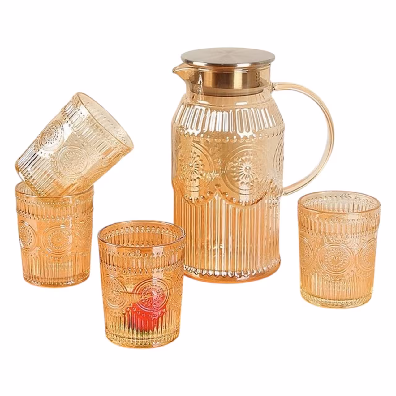 ست پارچ و 6 عدد لیوان طرح ماندالا