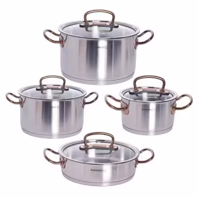 سرویس قابلمه و تابه استیل 8 پارچه کرکماز مدل proline کد 1149