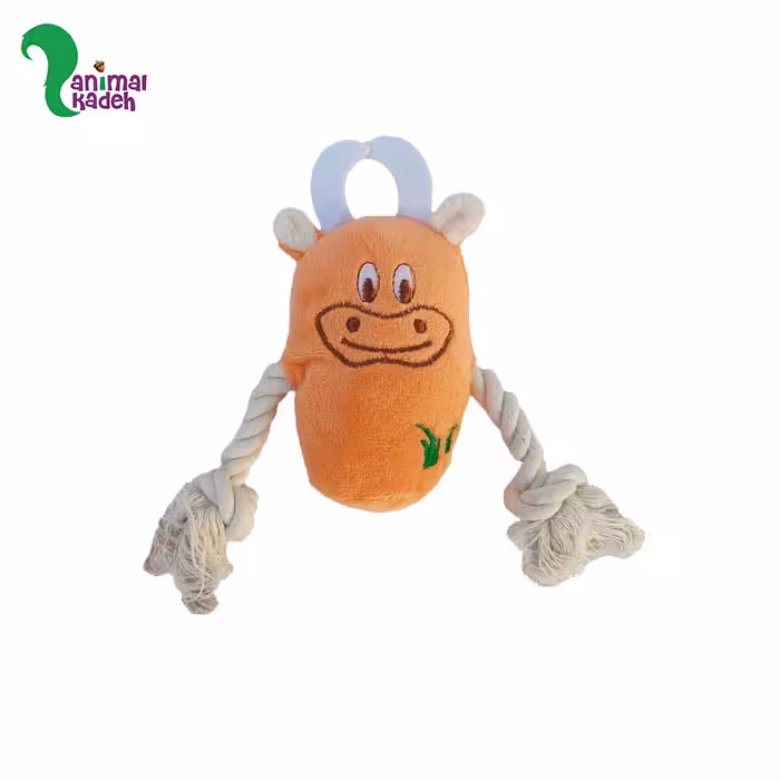 اسباب بازی صدادار لاکی طرح گاو (نارنجی)