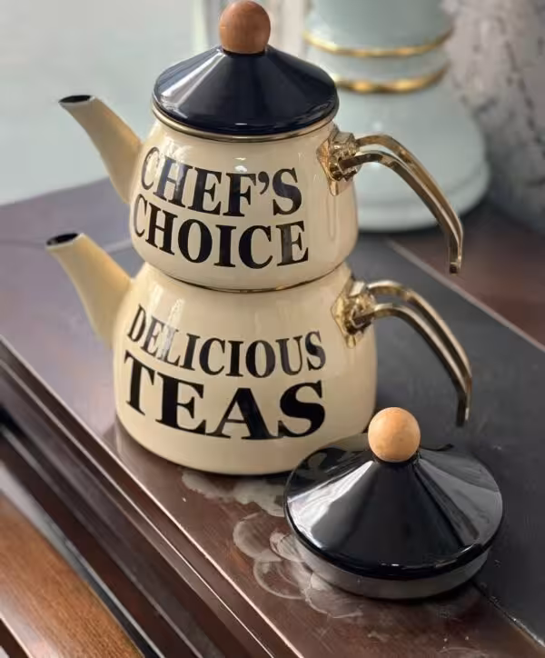 ست کتری و قوری لعابی برند شاهین محصول ترکیه