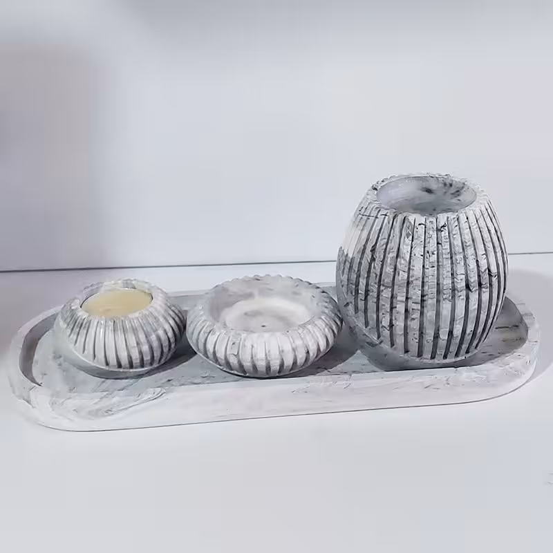 ست جاعودوجاشمعی سنگ مصنوعی