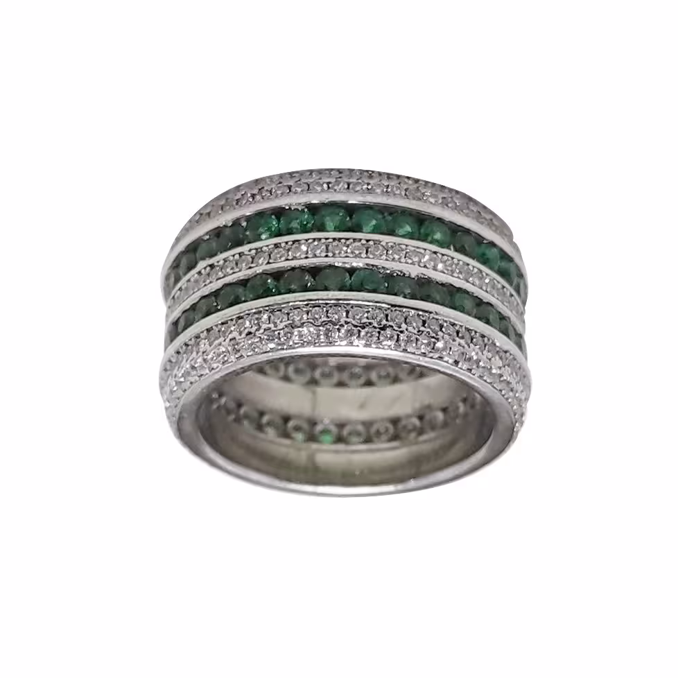 انگشتر نقره زنانه سلین کالا مدل زمرد طبیعی کد Mps-12663167