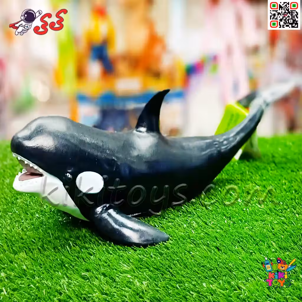 فیگور حیوانات نهنگ قاتل اورکا اسباب بازی نرم و گوشتی بزرگ Orca Whale X066