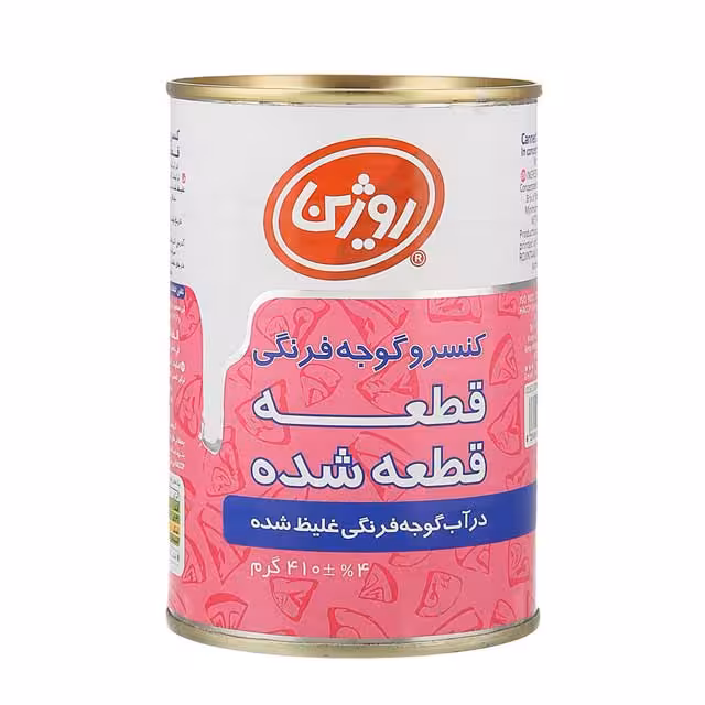کنسرو گوجه فرنگی قطعه قطعه شده روژین 410 گرمی