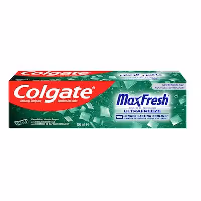 خمیردندان ژل کولگیت مکس فرش نعنایی با کریستال های خنک کننده colgate maxfresh clean mint with cooling crystals toothpaste Ultrafreeze