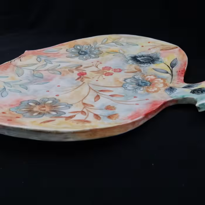 شیرینی خوری سرامیکی هیوا طرح نارگل مدل بهار کد 10987698مجموعه 2 عددی