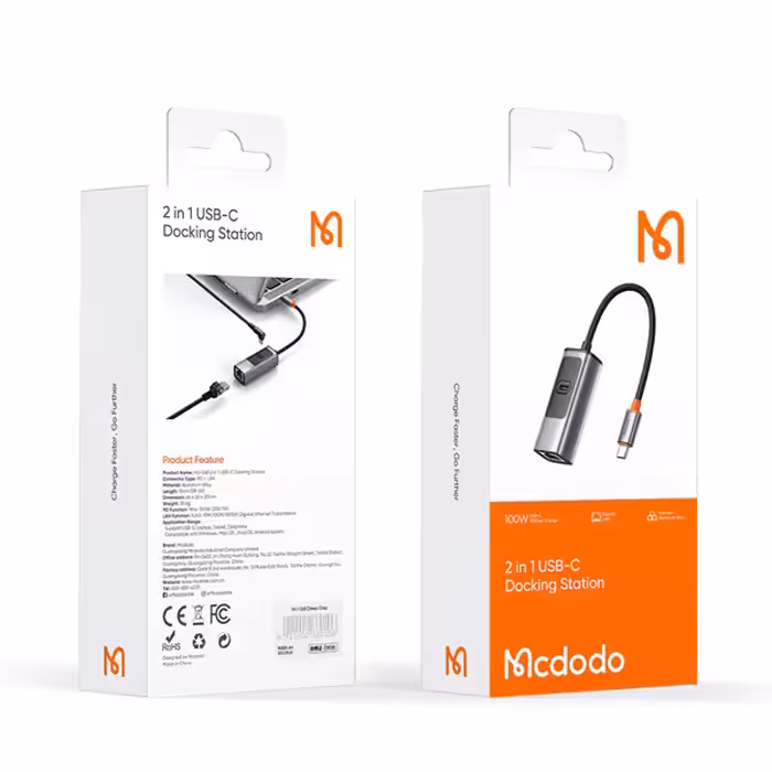 مبدل USB-C به LAN مک دودو مدل 1000Mbps HU-0680 