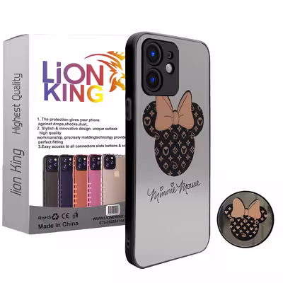 کاور لاین کینگ مدل Ayenehmikiمناسب برای گوشی موبایل اپل iPhone 11 به همراه پایه نگهدارنده