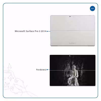 برچسب پوششی ماهوت مدل Ferdowsi-Logo مناسب برای تبلت مایکروسافت Surface Pro 3 2014
