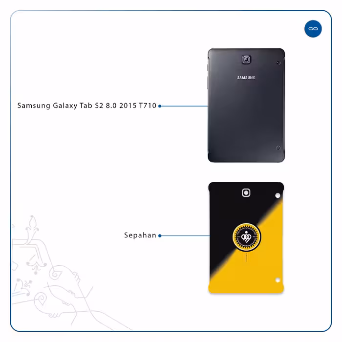 برچسب پوششی ماهوت مدل Sepahan مناسب برای تبلت سامسونگ Galaxy Tab S2 8.0 2015 T710