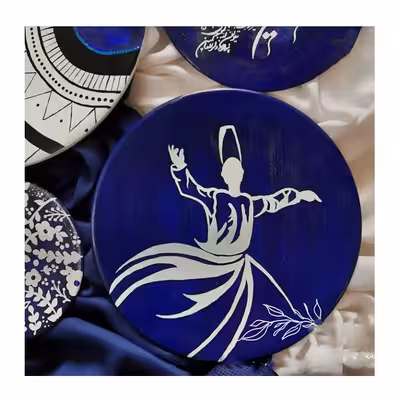 بشقاب دیوارکوب سفالی طرح و ان یکاد کد 17 مجموعه 4 عددی