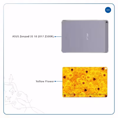 برچسب پوششی ماهوت مدل Yellow-Flower مناسب برای تبلت ایسوس Zenpad 3S 10 2017 Z500KL