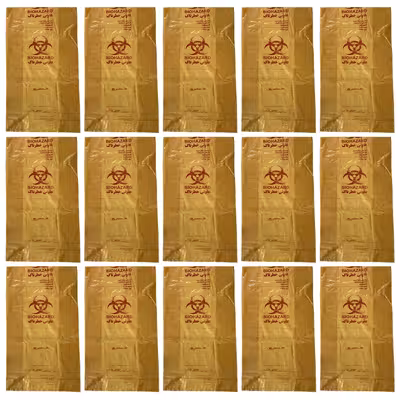 کیسه زباله طرح عفونی مدل ضخیم 90.70 بسته 15عددی