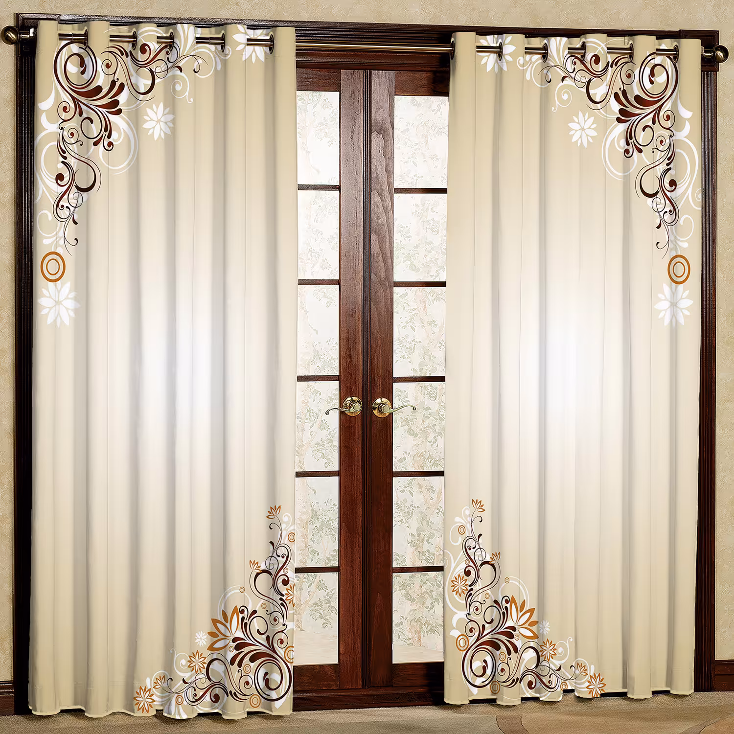 پرده مدل طرح دار هازان پانچی کد 1268a سایز 140x200 سانتی متر