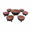 کاسه سفالی مدل هفت سین طرح چوب مجموعه 7 عددی
