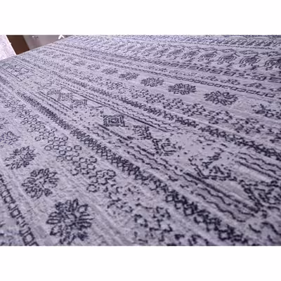 فرش ماشینی زمرد مشهد مدل NO015 زمینه طوسی