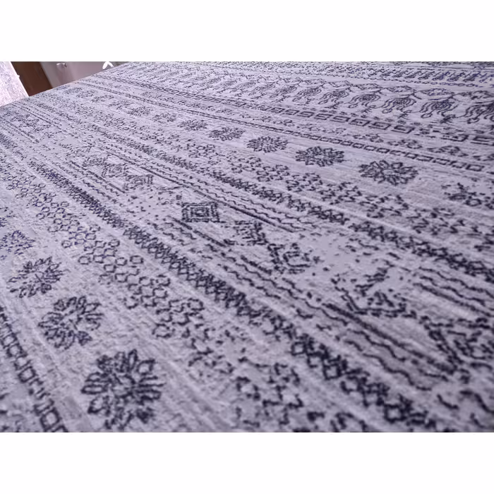 فرش ماشینی زمرد مشهد مدل NO015 زمینه طوسی