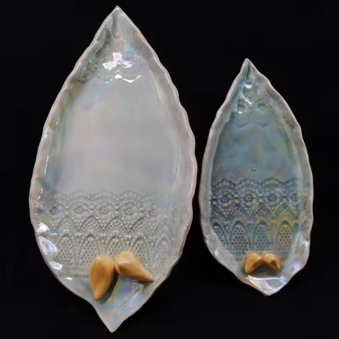 شیرینی خوری سرامیکی هیوا طرح سرو شیراز کد 11016457 مجموعه 2 عددی