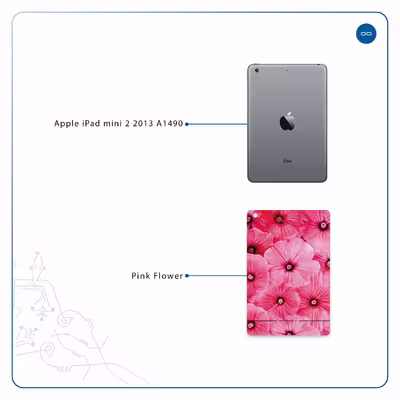 برچسب پوششی ماهوت مدل Pink-Flower مناسب برای تبلت اپل iPad mini 2 2013 A1490