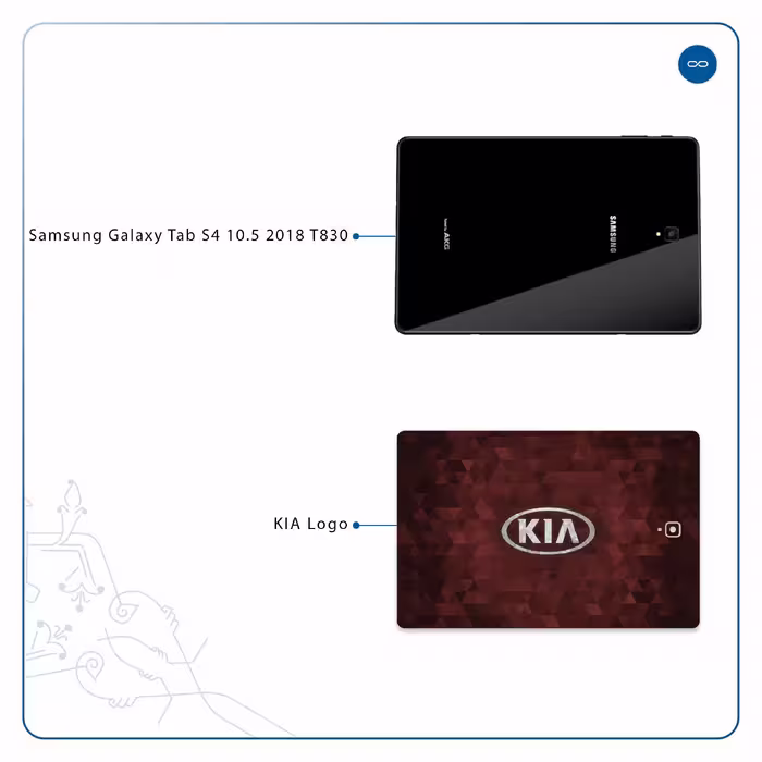 برچسب پوششی ماهوت مدل KIA-Logo مناسب برای تبلت سامسونگ Galaxy Tab S4 10.5 2018 T830