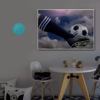 چراغ دیواری نئون دیزاین طرح Soccer-Ball-GL_TBL