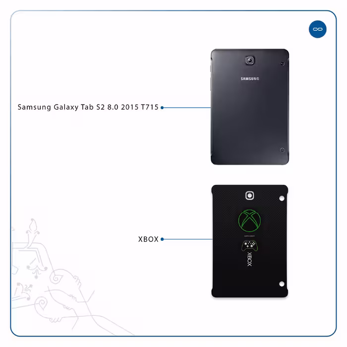 برچسب پوششی ماهوت مدل XBOX مناسب برای تبلت سامسونگ Galaxy Tab S2 8.0 2015 T715