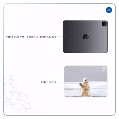 برچسب پوششی ماهوت مدل Polar bear مناسب برای تبلت اپل iPad Pro 11 (GEN 2) 2020 A2230