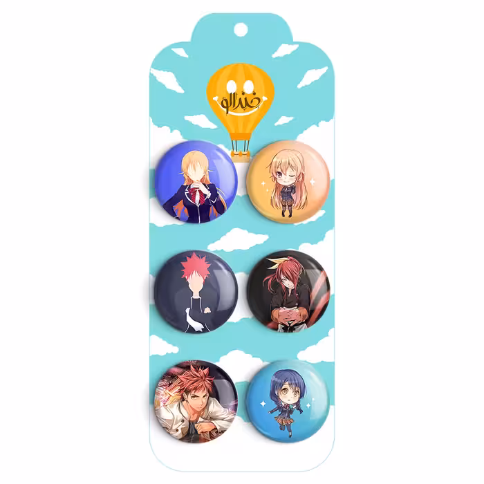 پیکسل خندالو مدل انیمه جنگ غذاها کد 916B مجموعه 6 عددی