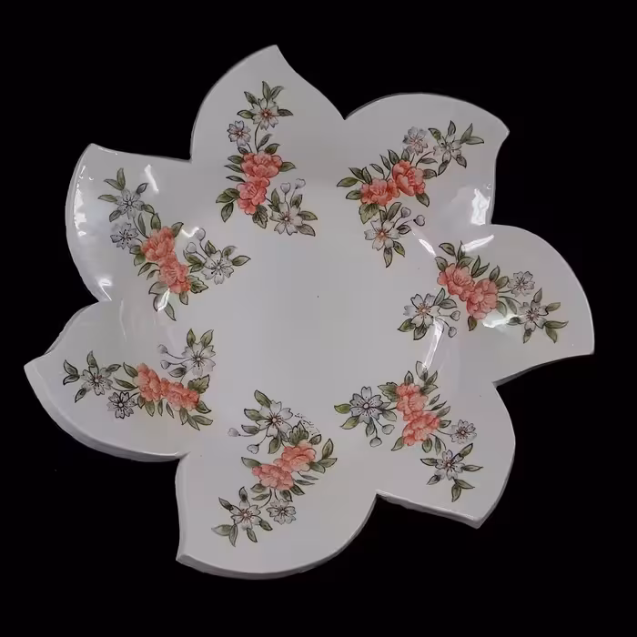 شیرینی خوری سرامیکی هیوا طرح مهر پایه دار بلند کد 11016663