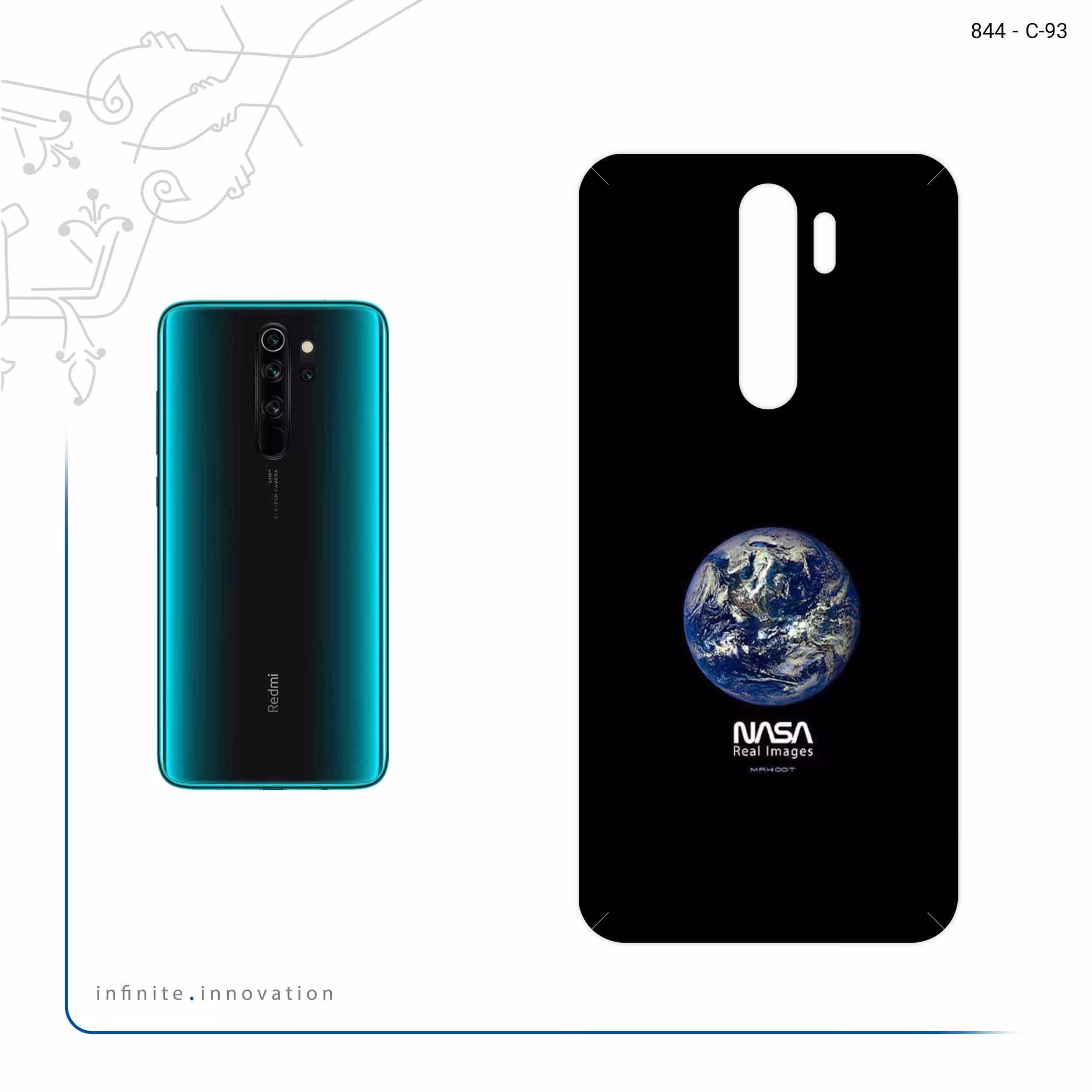برچسب پوششی ماهوت مدل NASA Home Earth مناسب برای گوشی موبایل شیائومی Redmi Note 8 Pro