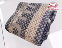 پتو دونفره مخملی طرح ویتون آبی