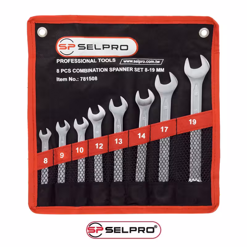 مجموعه 8 عددی آچار یکسر تخت و یکسر رینگی مدل 781508 سلپرو