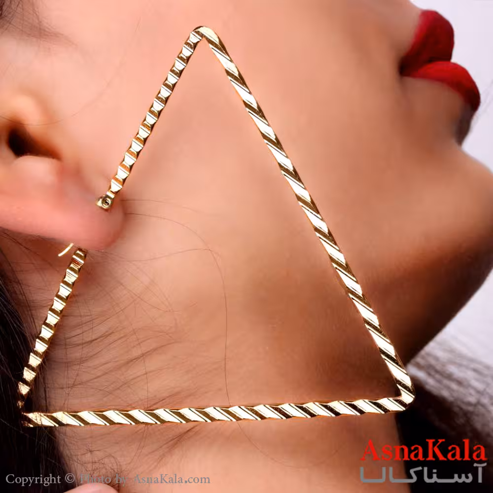 گوشواره فانتزی استیل مدل مثلث کد GSH15195W - آسناکالا