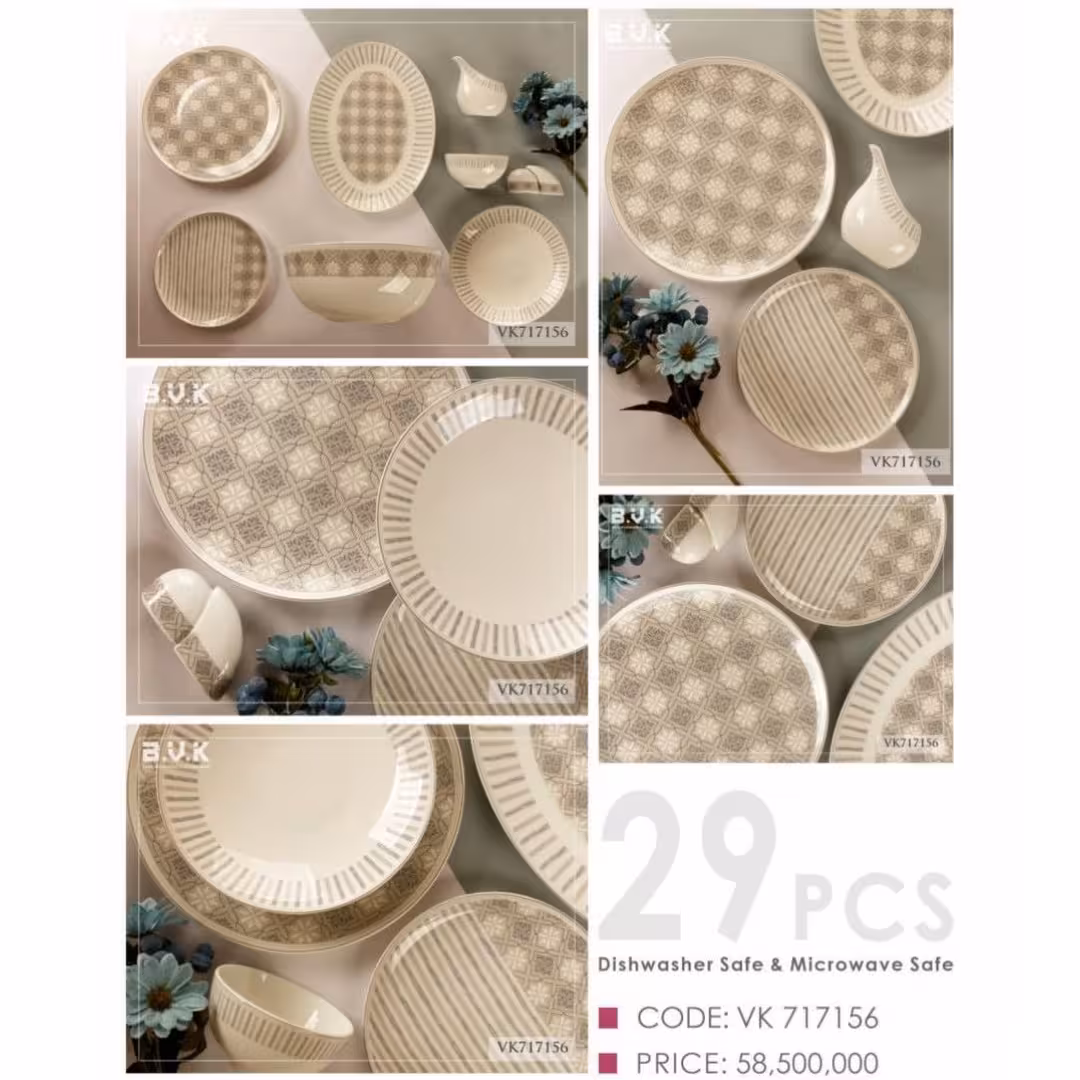 سرویس چینی 6 نفره 29 پارچه bvk کد 717156